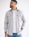 Button-up overshirt with chest pockets