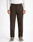 Straight leg trousers with drawstring waist