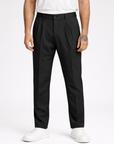 Tapered trousers with pleated front