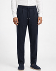 Straight leg trousers with drawstring waist