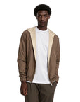 Hooded zip jacket with elastic cuffs