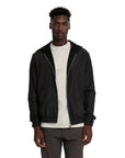 Hooded zip jacket with elastic cuffs