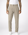Tapered trousers with pleated front