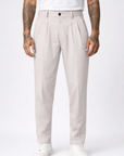 Tapered trousers with pleated front