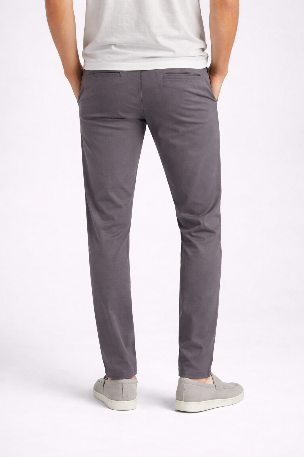 Slim fit trousers with clean waistband