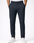 Slim fit trousers with cropped length