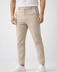 Slim fit trousers with cropped length