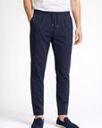 Tapered trousers with drawstring waist