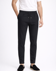 Tapered trousers with drawstring waist