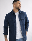 Button-up overshirt with chest pockets