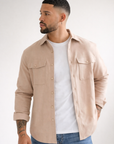 Button-up overshirt with chest pockets