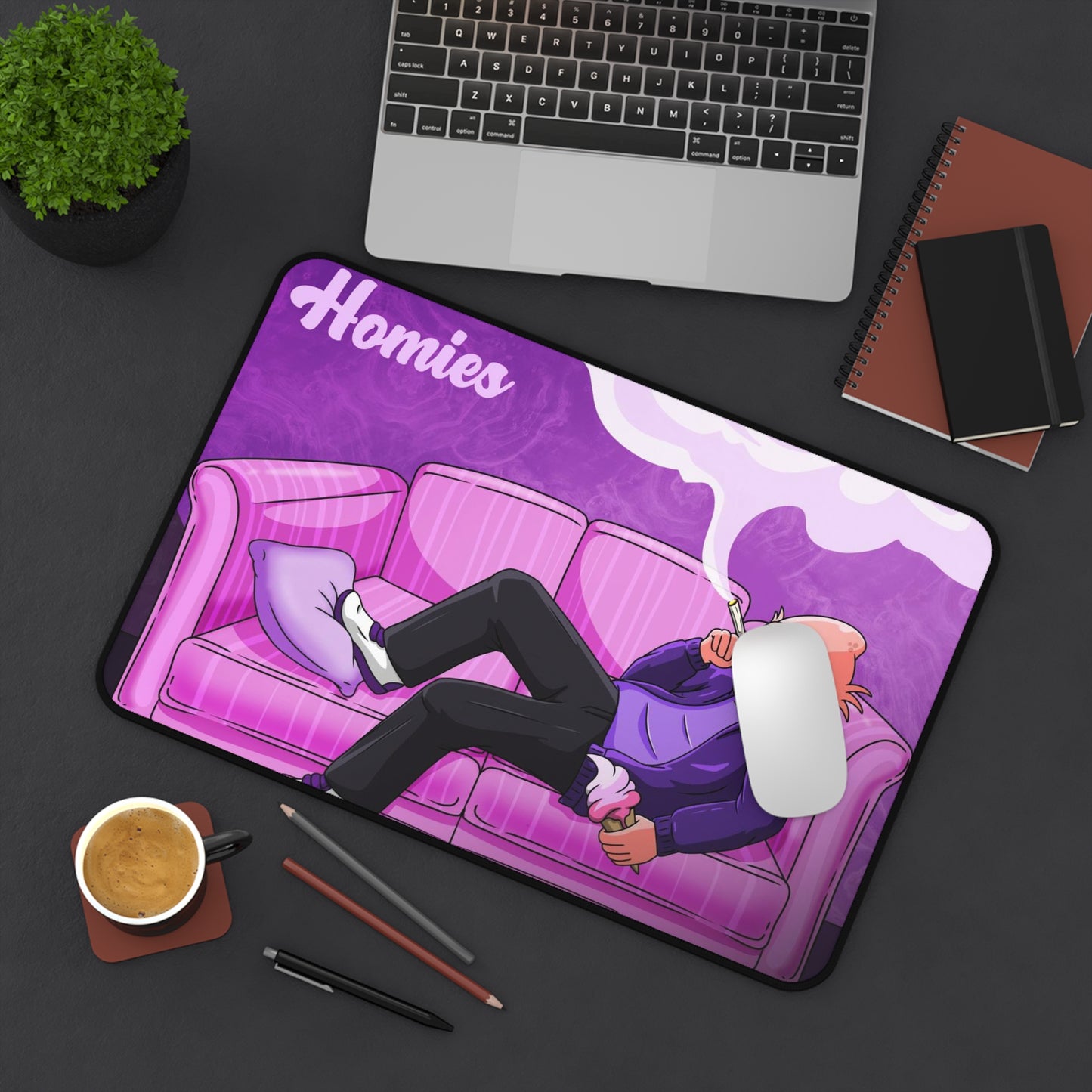 Homies Premium Desk Mat — Chill Gaming & Work Mouse Pad