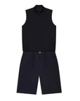 sleeveless zip vest and shorts set