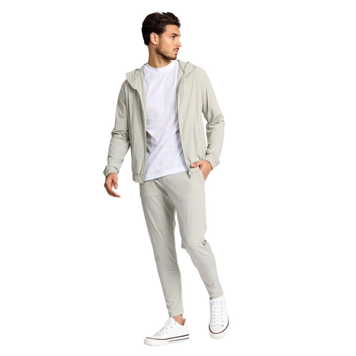 Hooded zip jacket and trousers set