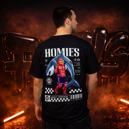 Homies Shark Outlaw T-Shirt – Black | Premium Streetwear