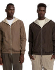 Hooded zip jacket with elastic cuffs