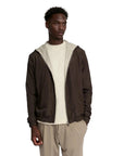 Hooded zip jacket with elastic cuffs